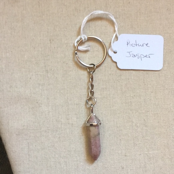 3/$30 NWT Picture Jasper point dangling keychain - Picture 1 of 2